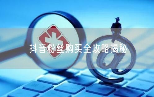 抖音粉丝购买全攻略揭秘