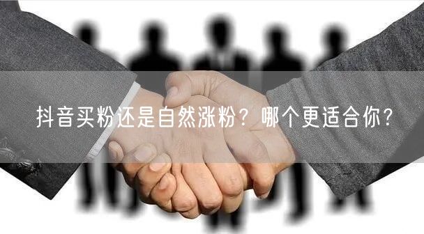 抖音买粉还是自然涨粉？哪个更适合你？